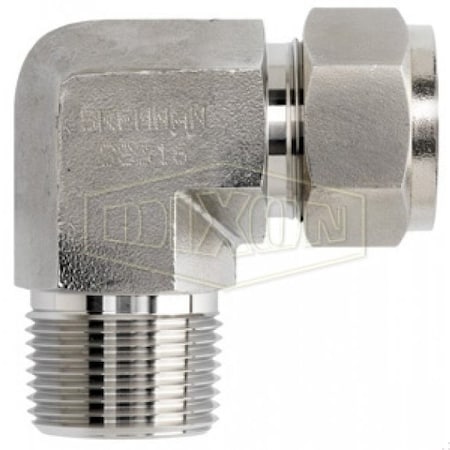 Dixon The Right Connection Instrumentation Elbow, 1/4 in x 1/8-27, Tube x MNPT, 316 SS, Domestic 4-DME-2